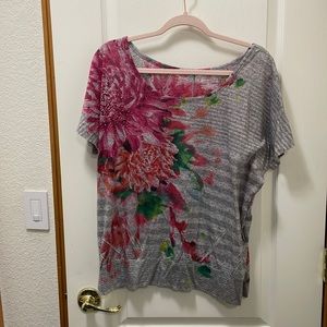 Lane Bryant short sleeve floral shirt